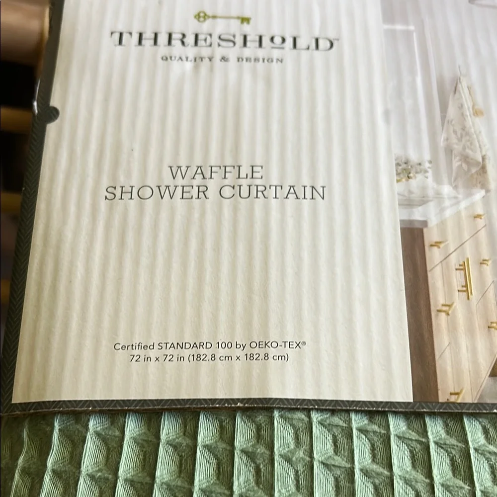 Threshold Mint Waffle Shower Curtain